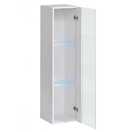 ASM Muebles Pequeños Vitrina LED: Blanco