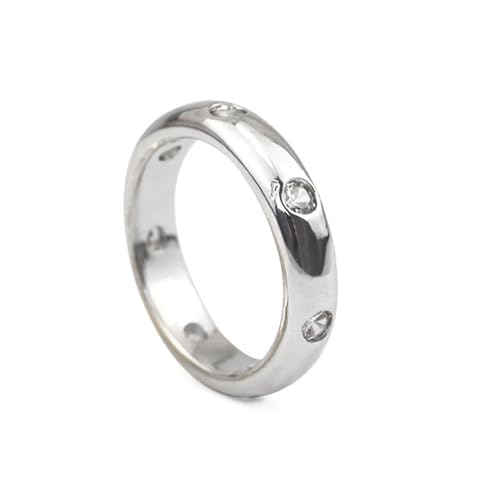 Cubic Zirconia Band Ring for Women CZ Dainty Simple Size 7 Promise Wedding Band Rings Jewelry Birthday Gifts