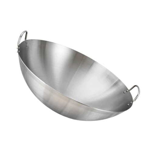 Wok de acero inoxidable con doble mango 1pc