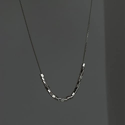 Collier perles cubiques argent 925 femme chaîne de clavicule