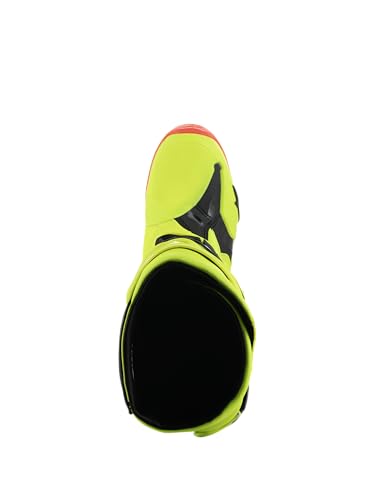 Image of Alpinestars Tech 10 Boots, High-Performance Motocross Boots, CE-Certified, 14, Yellow Fluo /Black /Red Fluo