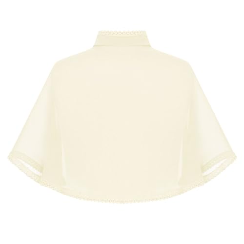 Hularka Kids Girls Chiffon Shawl Wraps Bolero Stand Collar Princess Shoulder Shrug Cape Open Front Short Cardigan2