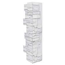 Faux Stone Wall Panel - Deep Stacked Stone Corner - Alpine Stone White Color 36" H X 11" W X 1 1/4" D