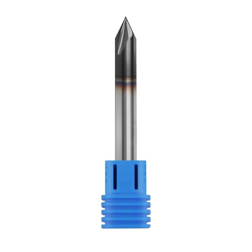 Image of 1 /4 inch Solid Carbide Chamfer Mill, AlTiN Coating, 4 Flute, Chamfer End Mill for Medium Hardness Materials, Double End End Mill Bits, 60 Chamfer Angle, 1 /4 inch Shank Diameter