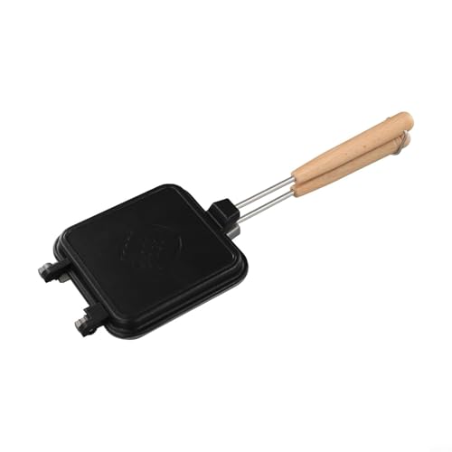 Tidgel Prensa de sándwich de hierro fundido de doble cara, para uso en camping y jardín, waflera caliente con mango resistente al calor, 13 cm (1 unidad)