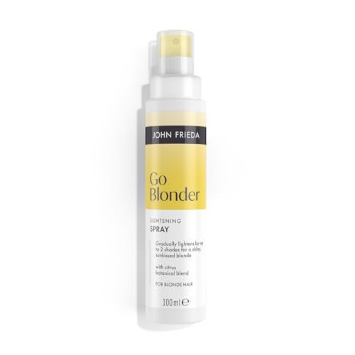 John Frieda Go Blonder Spray Aclarante Progresivo | Aclara el Rubio hasta 2 Tonos con Calor | Refresca Reflejos y Raíces | Con Botanical Citrus Complex | Rubio Natural o Teñido | 100 ml