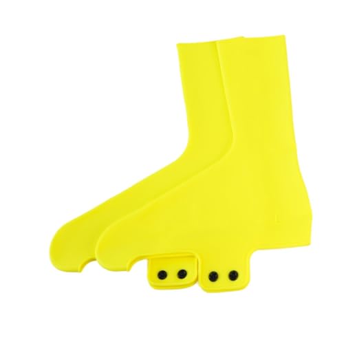 Cubrecalzados impermeables y antideslizantes de silicona para ciclismo, 2 piezas, amarillos, talla S miniatura 1