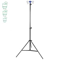 Klappbar Infusionsständer mit 4 Haken und 3 Netzbeuteln IV Ständer Höhenverstellbar von 70-210 cm Tragbarer Aluminiumlegierung Infusion Halterung für Zuhause Pflegeheime Klinikum