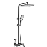 Juego de cabezal de ducha con pantalla digital con diseño de teclas de piano, características de secado de lluvia y flores para baño moderno, actualización de ducha doméstica, experiencia de lujo