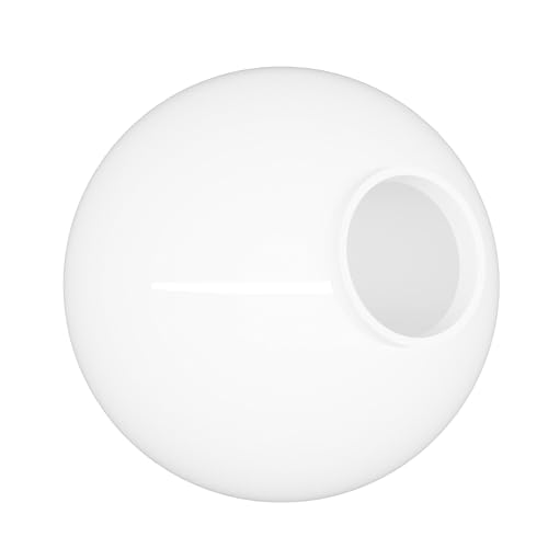 Image of 12 inch Acrylic Lamp Post Globe | Street Light Replacement Light Cover | Smooth Finish | Manufactured in USA | White Globe with 3.91 inch Fitter Neck | Plastic Street Light Cover - Made in USA, UV Resistant - Outdoor Yard & Pathway Lighting Diffuser - Not Glass