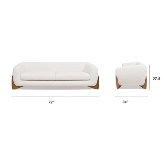 Image of 3 Seater Sofa Modern Classic Chesterfield Style Bouncy Teddy Fabric Off-White with Pillows for Living Room, Bedroom and Office and Hallway (3 Seater Sofa Bouncy)