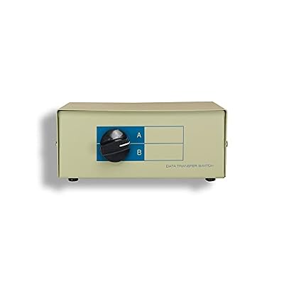 Kentek DB9 Male 2 Way Manual Data Switch Box RS-232 D-Sub 9 Pin I/O AB Port for PC MAC to Peripherals Devices Printer