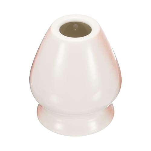 sourcing map 1 soporte para batidor de té matcha de cerámica de 70 mm, soporte tradicional de bambú para batidor de té, accesorios para el hogar, cocina, degustación de té, ceremonia, regalo, rojo y