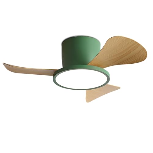 Ventilador de Techo con luz de 30' con Control Remoto e Interruptor de Pared. Ventilador de Techo con luz LED de 40 W para Interiores, 6 velocidades, silencioso, 3 aspas de ABS par