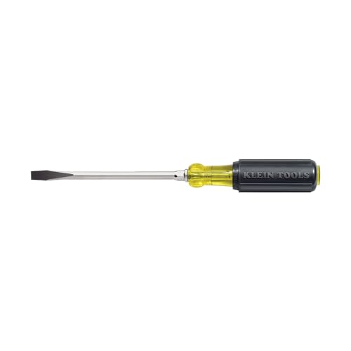 Image of Klein Tools 602-12 3 /8-Inch Keystone Tip Screwdriver, Made in USA, with 12-Inch Heavy-Duty Round Shank