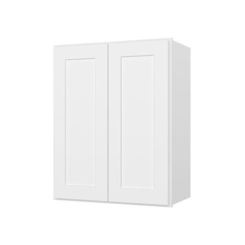 Image of Furinno Shaker Wall Kitchen Cabinet, Ready to Assemble, 12 D x 24 W x 30 H, White