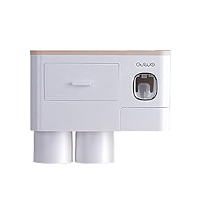 Qewrt Organizador de Pared para ba?o Dispensador de Cepillo de Dientes y Pasta de Dientes Multifuncional 23 * 18,8 * 10…