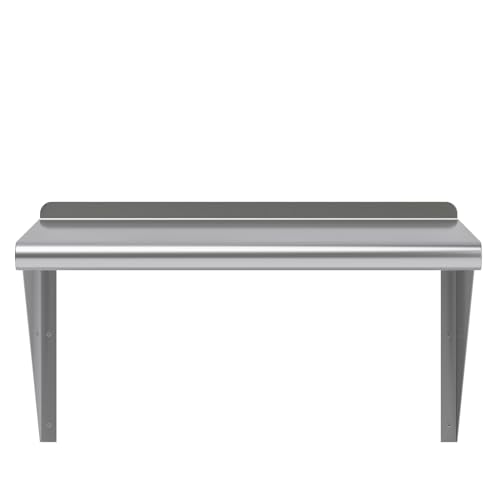 Image of AmGood 24 inch Long X 16 inch Deep Stainless Steel Wall Shelf | NSF Certified | Appliance & Equipment Metal Shelving | Kitchen, Restaurant, Garage, Laundry, Utility Room