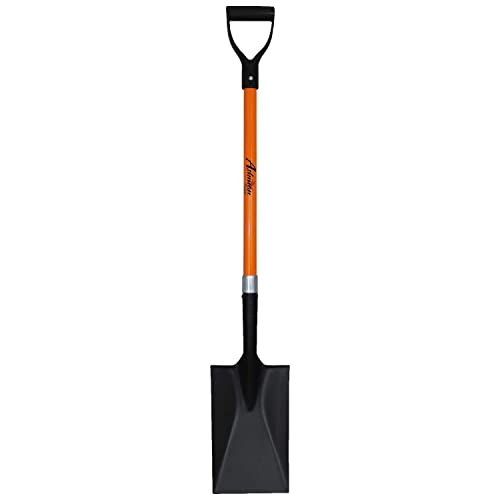 Ashman Spade Shovel (1 Pack) – 41 Inches Long D Handle Grip – The Single Shovel Weighs 2.2 Pounds and has a Durable Handle – Premium Quality Multipurpose Orange Spade Shovel with Strong Build.