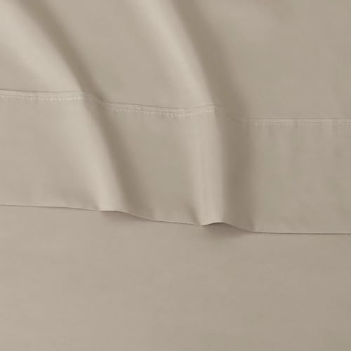Image of Amazon Basics Lightweight Super Soft Cooling, Breathable Wrinkle Resistant Brushed Microfiber 4-Piece Sheet Set with 14-Inch Deep Pockets, Queen, Taupe, Solid