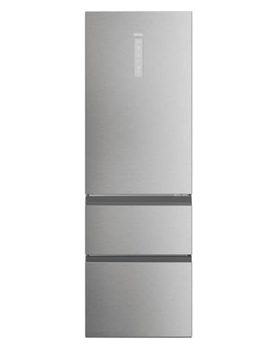 Haier Kühl Gefrierkombination 3D 60 SERIE 5 HTW5618DNMG I 1,85m, No Frost I Ergonomische Gefrierschubladen I Kühlschrank mit Gefrierfach freistehend, Fassungsvermögen 360L I Wi-Fi, smarte Kühlfächer