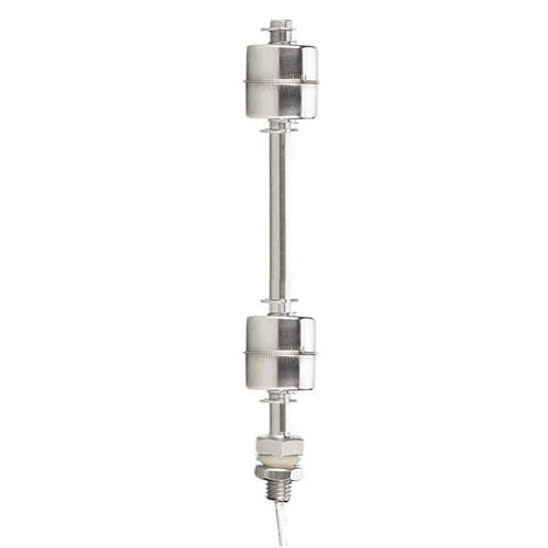 RGYBAO Sensores automáticos de nivel de agua, interruptor flotante de doble bola para tanques, piscina, controlador de líquido de acero, controlador de niveles de agua