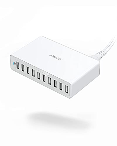 Anker 60W 10-Port USB Wall Charger, PowerPort 10 for iPhone Xs/XS Max/XR/X/8/7/6s/Plus, iPad Pro/Air 2/Mini, Galaxy S9/S8/S7/Plus/Edge, Note 8/7, LG, Nexus, HTC and More