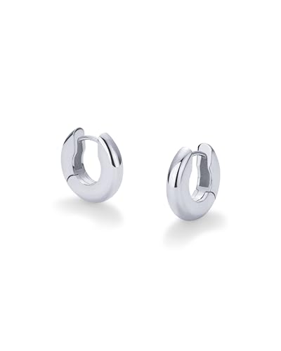 Image of PAVOI 14K Gold Plated Chunky Huggies Earrings for Women - 925 Sterling Silver Posts Small Gold Huggie Hoop Earrings - Ultra Thick Hoops Trendy Jewelry