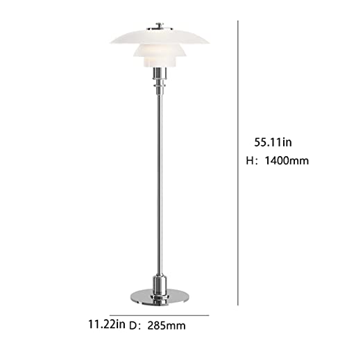 Lampe de plancher chrome métallique avec perche de lecture en fer stable - 4