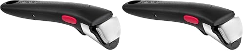 Tefal Ingenio Poignée Amovible Noire, Empilable, Amovible, Verrouillage Sécurité 3 Points, Garantie 10 Ans, Expertise L9863302 (Lot de 2)