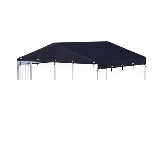 Ddeman Outdoor Dog Kennel Cover 7.5'W x 7.5'L Made of 600D Waterproof Oxford Cloth- Black Replacement Covers（Without Frame）