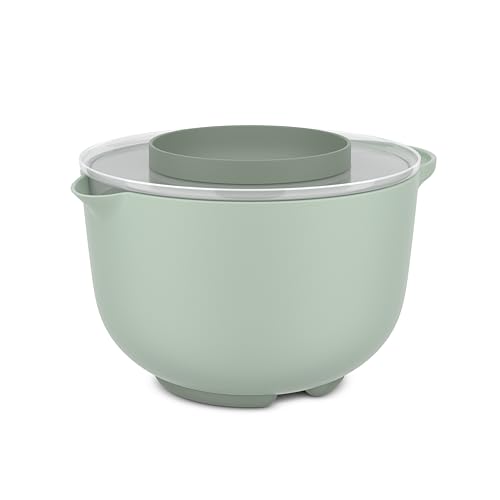 Mepal - Rührschüssel mit Deckel Chef it - Anti-Rutsch Boden - Mikrowellen- und Spülmaschinengeeignet - Schüssel - Material beständig bis zu 110°C - 3000 ml - Nordic sage