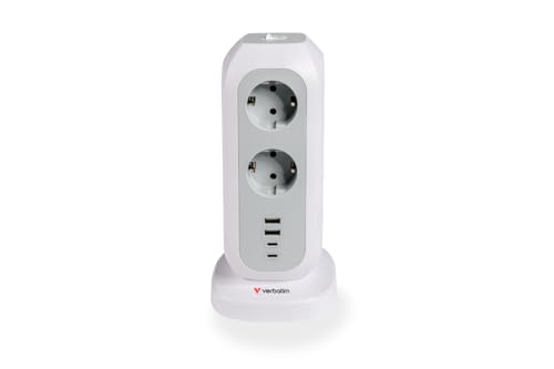 Carga vertical eficiente: Verbatim EUPT-01 con 11 tomas AC y puertos USB-C 2