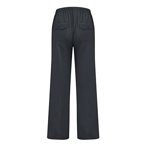 Jogging Pants Men, Men Hiking Pants Linen Pants For Men Contemporary Comfortable Quality Soft Linen Pocket Color Outdoor Yoga Pants Relaxed Fit Cargo Pants For Men Dark Blue 2Xl #TOP3