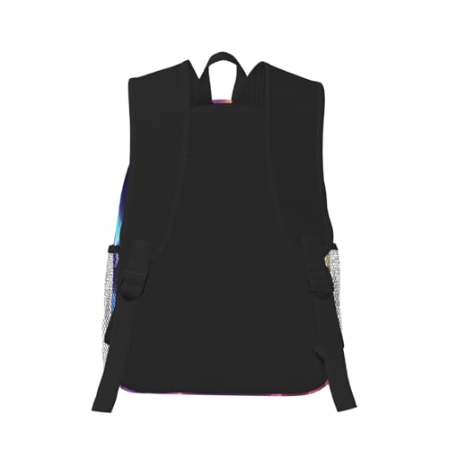 Lightweight Polyester Travel Hiking Backpack for Men Women, Rainbow Stars Nebula Galaxy Unicorn Bags, Large Capacity Anti-Theft Multipurpose Bookbag with USB Charging Port3