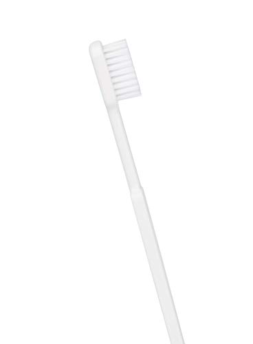 CALIQUO Brosse à Dent en BIO-Plastique avec Tête Rechargeable, Plus Écologique qu'une Brosse à Dent Bambou, à Base d'Huile de Ricin, Blanche, Version Souple