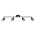 mirrea Complete Black Track Light Kit 4-Light Bulb Replaceable LED Ceiling Spotlight with 4 8W GU10 Bulbs 3000K Warm White 90 CRI 38° Beam Angle