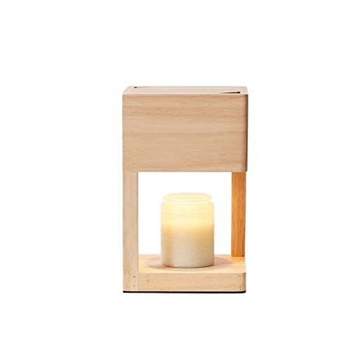 Lámpara Calentadora Velas, Calentador de velas regulable, diseño semiabierto Calentador de velas de madera Quemador de aroma Lámpara de fragancia Calentador perfumado Vela derretida for spa, hogar par