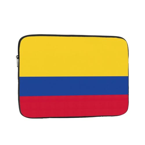 Funda de transporte para laptop y tablet, diseño de bandera de Colombia para cafeterías y entornos de trabajo remoto