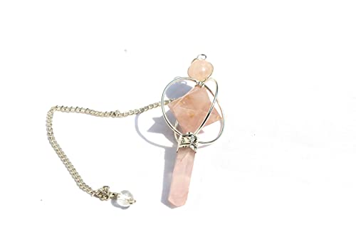 Jet Rose Quartz Spinning Merkaba Pendulum Carved Jet International Crystal Therapy #TOP3