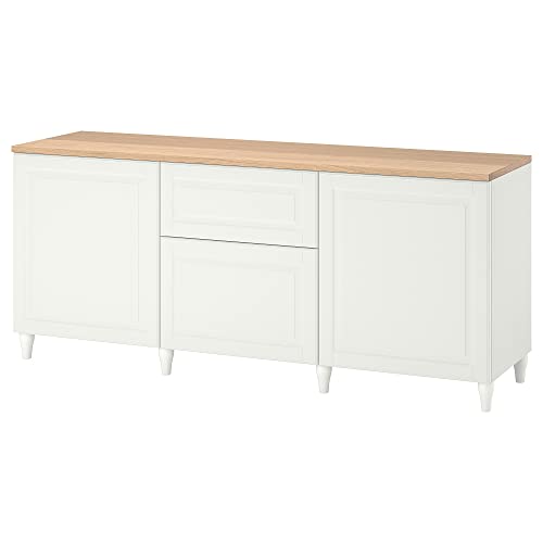BESTÅ storage combination with drawers, 180x42x76 cm, white/Smeviken/Kabbarp white