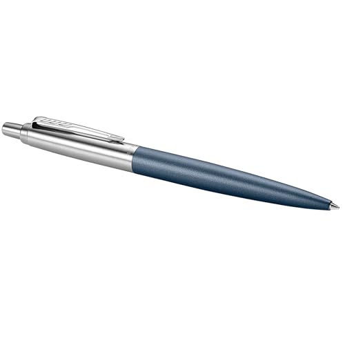 Image of Parker Jotter XL Ballpoint Pen, Primrose Matte Blue with Chrome Trim, Medium Point Blue Ink, Gift Box