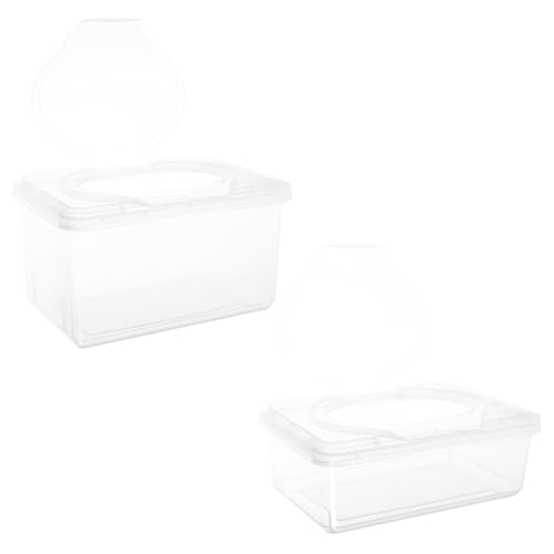 Cabilock 2pcs Box Storage Box Wet Tissue Dispenser Car Wipes Holder Tissues Cube Boxes Wipes Dispenser Wipe Container Wipes Travel Case Travel Wipes Case Transparent Pp