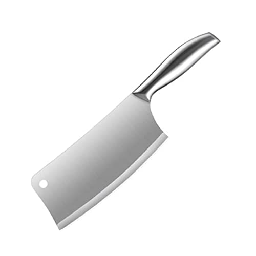 Image of 7 inch Kitchen Meat Cleaver Knife, High Carbon Stainless Steel Ultra Sharp Knife for Meat & Vegetable, for Bonning, Chopping, Cutting, Silver, Pack of 1