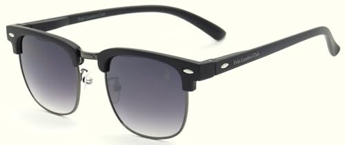 Óculos de Sol Polo London Club, estilo Club Master Quadrado Com Lentes Fume Preto contém com Case EC