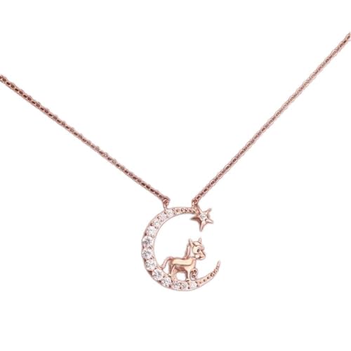 Collier Animal Chinois du Zodiaque avec pendentif de lune diamanté pour style tendance