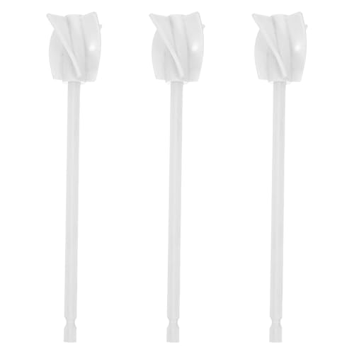 POPETPOP Accesorio Mezclador de Resina Epoxi 3 Piezas Paleta para Taladro Blanca de Plástico Resistente Varilla Mezcladora para Pintura Cemento y Silicona Herramienta Profesional para