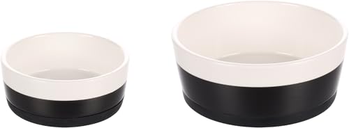 Personalisierter Duke Keramik-Futternapf 1130 ml (L) Schwarz-Weiß – rutschfest, leicht und hygienisch – Futter- und Wassernapf für mittelgroße und große Hunde – personalisiert mit Namen – Petslino