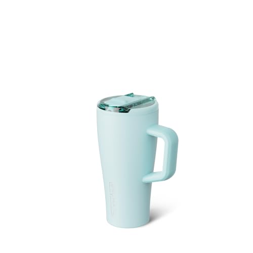 Image of BruMate Era Flip 20oz Kids Tumbler with Covered Flip Down Straw | 100% Leakproof Insulated Kids Cup | Made of Stainless Steel | Cup Holder Friendly | 20oz (Blue Agave)