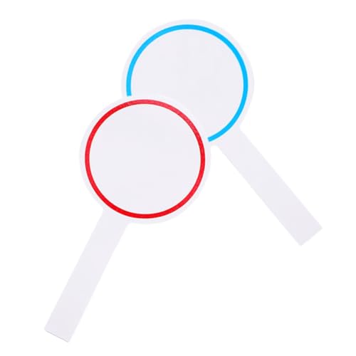 GRIRIW 2Pcs Handheld Dry Erase Scoreboards for Voting Blank Writing Paddle Boards with Easy Grip Handle Single Sided Score Cards for Judges and Competitions